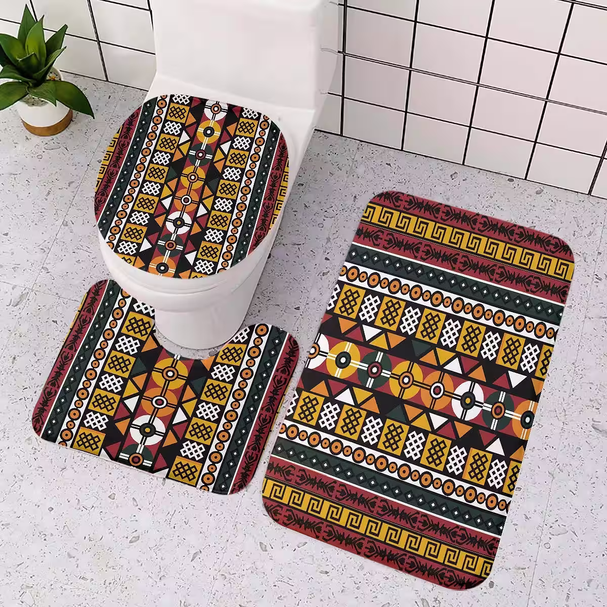 African Bathroom Mats